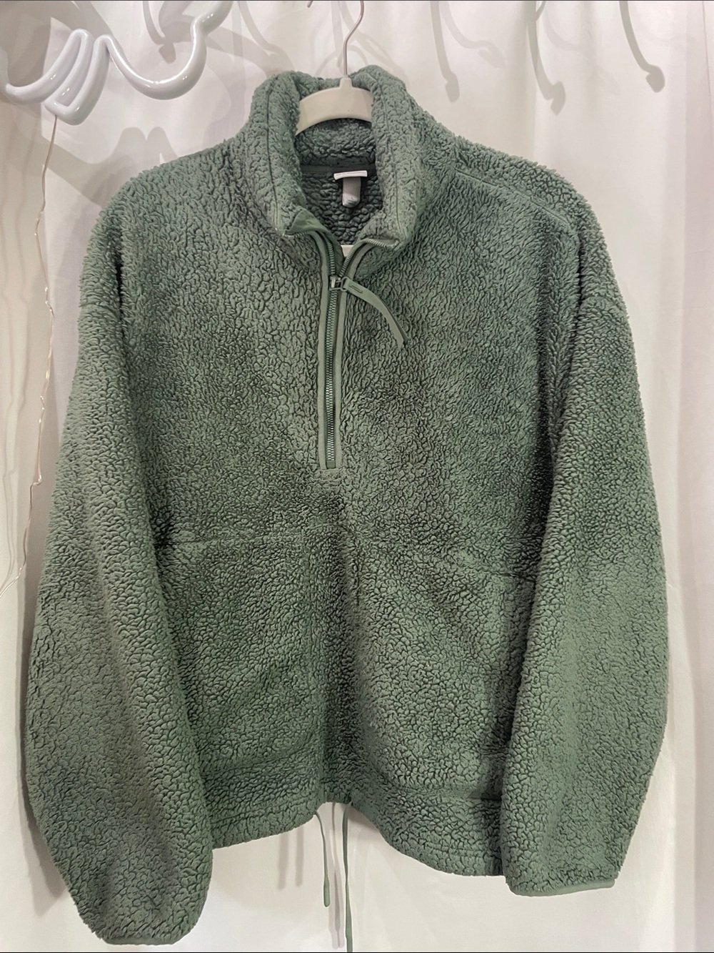 all in motion Women's Sage Green Sherpa Half-Zip Pullover